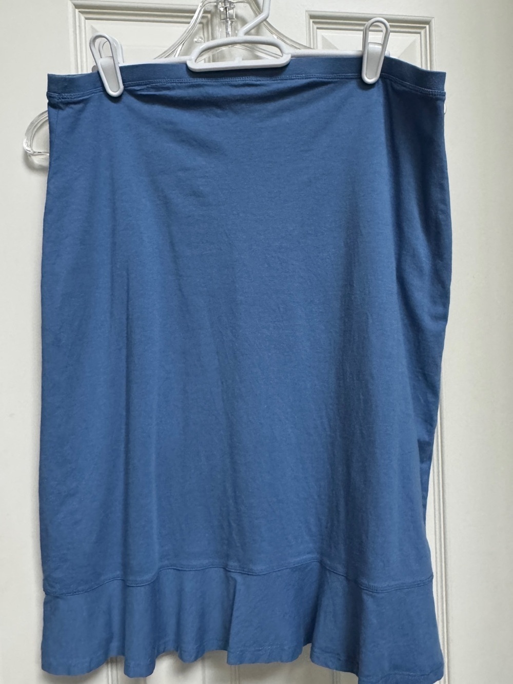 Blue Women's Knit Ruffle-Hem Skirt